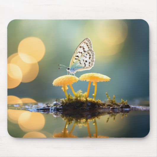 Butterfly Mushroom Nature Serene Peace Mousepad (Vorne)