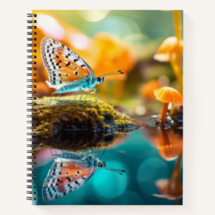 Butterfly Mushroom Nature Serene Peace Notizblock