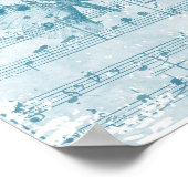 Butterfly Musical Romance Blue Poster (Ecke)