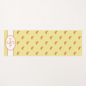 Butterfly-Muster Gelbe Girlande Moderne Monogramm Yogamatte (Vorderseite (Horizontal))