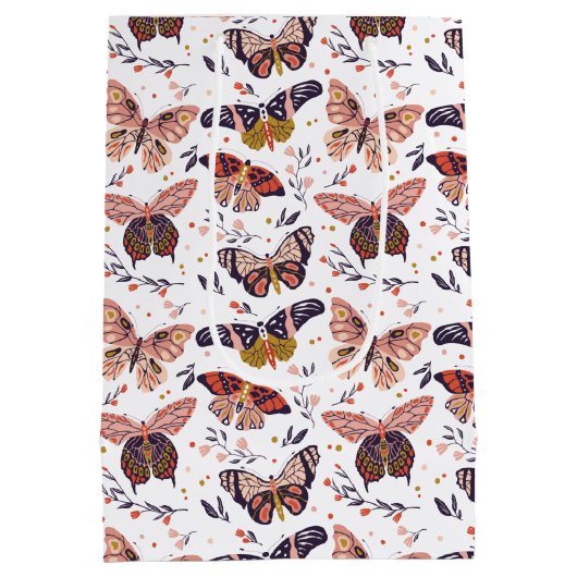 Butterfly-Muster-Geschenktasche Mittlere Geschenktüte (Rückseite)