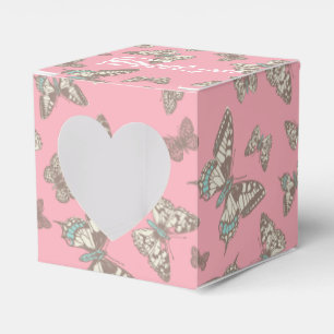 Butterfly-Muster rosa Danke Gastgeschenk Hochzeit Geschenkschachtel
