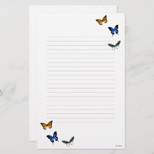 Butterfly-Muster Stationäre Stationierung Briefpapier (Vorne/Hinten)