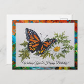 Butterfly 'n Daisy Postcard Gruß Postkarte (Vorne/Hinten)