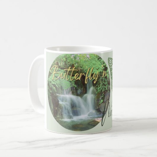 Butterfly 'n Wasserfall Tasse (Vorderseite Links)
