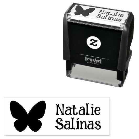 Butterfly Name Briefmarke Permastempel (Beispiel)