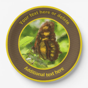 Butterfly Nature Art Personalisiertes Party Pappteller