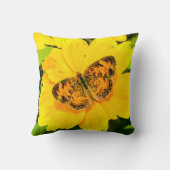 Butterfly Naturell Hellgelbes Poly-Wirbel Kissen (Rückseite)