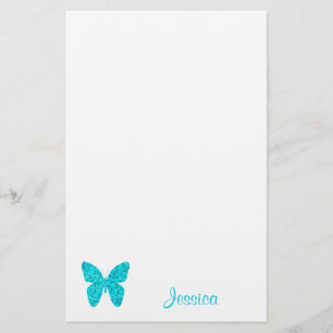 Butterfly Niedlicher Personalisierter Mädchenname Briefpapier