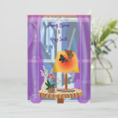 Butterfly Night of Liebe and Light Lamp Wedding Einladung (Stehend Vorderseite)