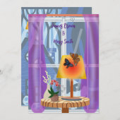 Butterfly Night of Liebe and Light Lamp Wedding Einladung (Vorne/Hinten)