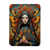 Butterfly Nun Holding Candle Magnet (Vertikal)