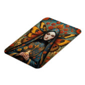 Butterfly Nun Holding Candle Magnet (Linke Seite)