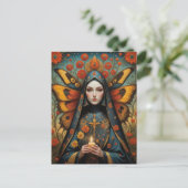 Butterfly Nun Holding Candle Postkarte (Stehend Vorderseite)