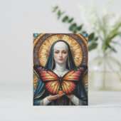 Butterfly Nun Holding Candle Postkarte (Stehend Vorderseite)