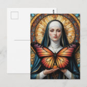Butterfly Nun Holding Candle Postkarte (Vorne/Hinten)