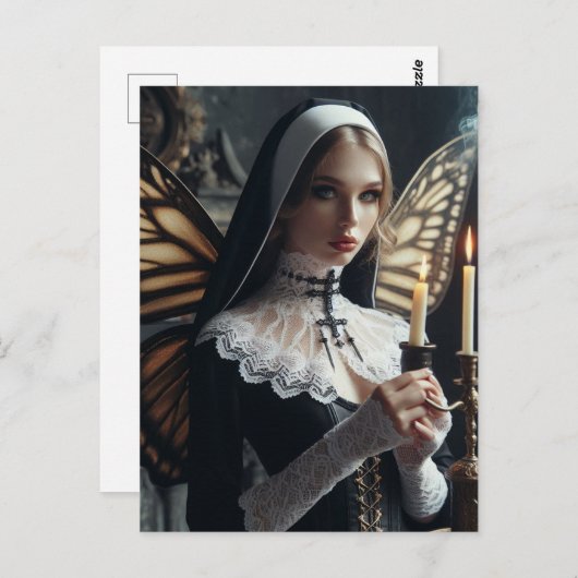 Butterfly Nun Postkarte (Vorne/Hinten)