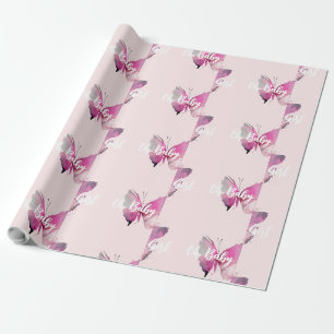 Butterfly Oh Baby Girl Geschenkpapier