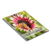 Butterfly On a Sunflower Individuelle Name Noteboo Notizblock (Rechte Seite)