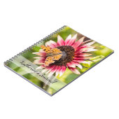 Butterfly On a Sunflower Individuelle Name Noteboo Notizblock (Linke Seite)