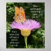 Butterfly on Basketblume, Scripting Verse Poster (Vorne)