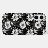 Butterfly On Blume Design - Schwarz Case-Mate iPhone Hülle (Rückseite (Horizontal))