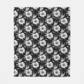 Butterfly On Blume Design - Schwarz Fleecedecke (Vorderseite)