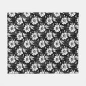 Butterfly On Blume Design - Schwarz Fleecedecke (Vorderseite (Horizontal))