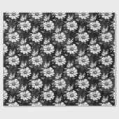 Butterfly On Blume Design - Schwarz Geschenkpapier (Flach)