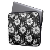 Butterfly On Blume Design - Schwarz Laptopschutzhülle (Vorderseite Links)