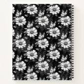 Butterfly On Blume Design - Schwarz Notizblock (Rückseite)