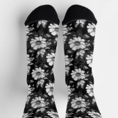 Butterfly On Blume Design - Schwarz Socken (Oben)