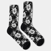 Butterfly On Blume Design - Schwarz Socken (Rechts)