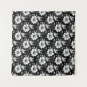Butterfly On Blume Design - Schwarz Wandteppich (Vorderseite (Horizontal))
