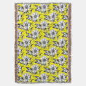 Butterfly On Blume Muster Gelb Design Decke (Vorderseite Vertikal)