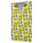 Butterfly On Blume Muster Gelb Design Klemmbrett (Links)