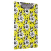 Butterfly On Blume Muster Gelb Design Klemmbrett (Rechts)