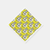 Butterfly On Blume Muster Gelb Design Serviette (Ecke)