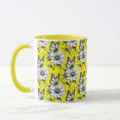 Butterfly On Blume Muster Gelb Design Tasse (Links)