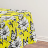 Butterfly On Blume Muster Gelb Design Tischdecke