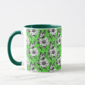 Butterfly On Blume Muster Green Design Tasse (Links)