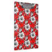 Butterfly On Blume Muster Red Design Klemmbrett (Rechts)
