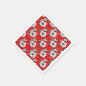 Butterfly On Blume Muster Red Design Serviette (Ecke)