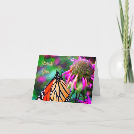 Butterfly On Blume Nature Art Danke Karte (Vorderseite)
