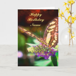 Butterfly On Blumen Personalisiert Geburtstagskart Karte