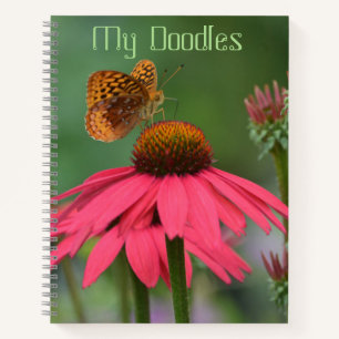 Butterfly On Conflower Sketchbook Notizblock