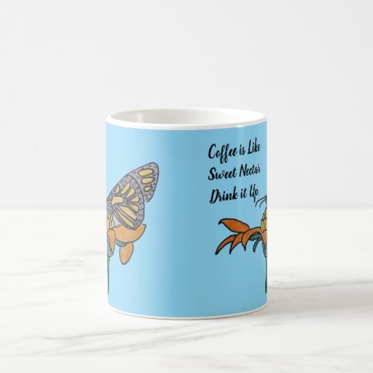 Butterfly on Flower- Coffee Like Sweet Nectar Kaffeetasse (Mittel)
