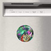Butterfly On Flower Nature Art Personalized Magnet (In Situ (Geschirrspüler))