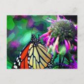 Butterfly On Flower Nature Art Personalized Postkarte (Vorderseite)