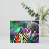 Butterfly On Flower Nature Art Personalized Postkarte (Stehend Vorderseite)